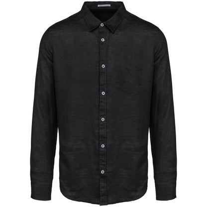 It Fits Approach - Heren Fitted Overhemd - Linnen - Black