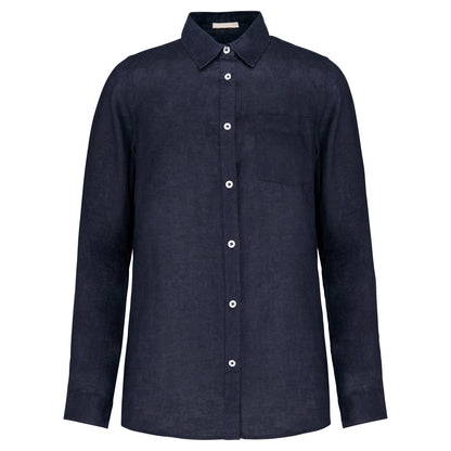 It Fits Approach - Men's Fitted Shirt - Linen - Deep Navy