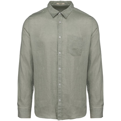 It Fits Approach - Men's Fitted Shirt - Linen - Grey Green