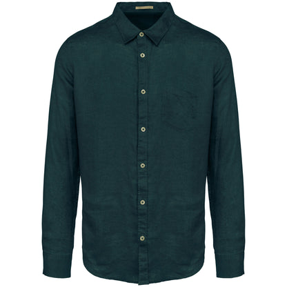 It Fits Approach - Chemise ajustée pour homme - Lin - Vert jungle