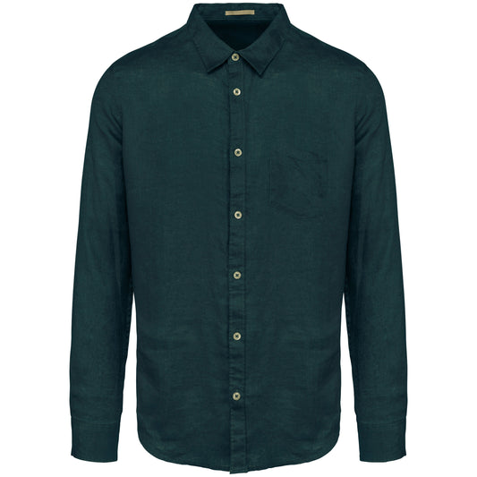 It Fits Approach - Heren Fitted Overhemd - Linnen - Jungle Green