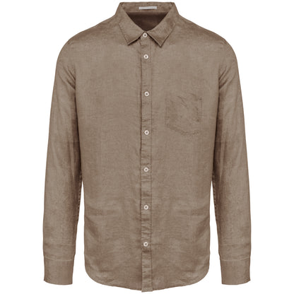 It Fits Approach - Chemise ajustée pour homme - Lin - Moka