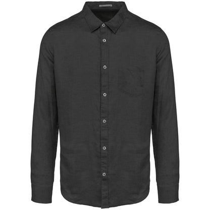 It Fits Approach - Men's Fitted Shirt - Linen - Thunder Grey