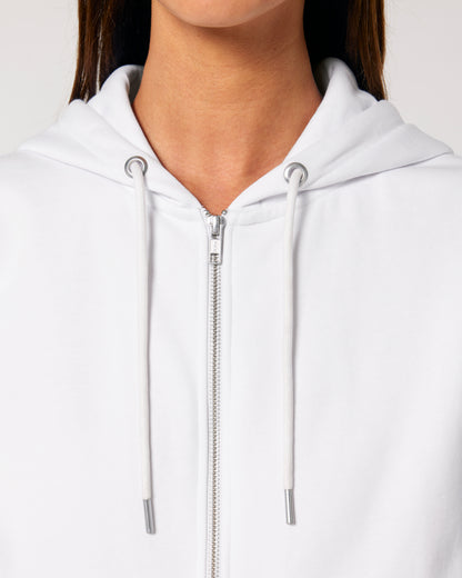 It Fits Hammer - Sweat à capuche zippé unisexe coupe régulière - Poids lourd - Blanc