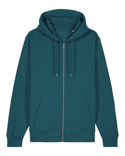 Fits Hammer - Sweat à capuche zippé unisexe coupe régulière - Poids lourd - Bleu galaxie