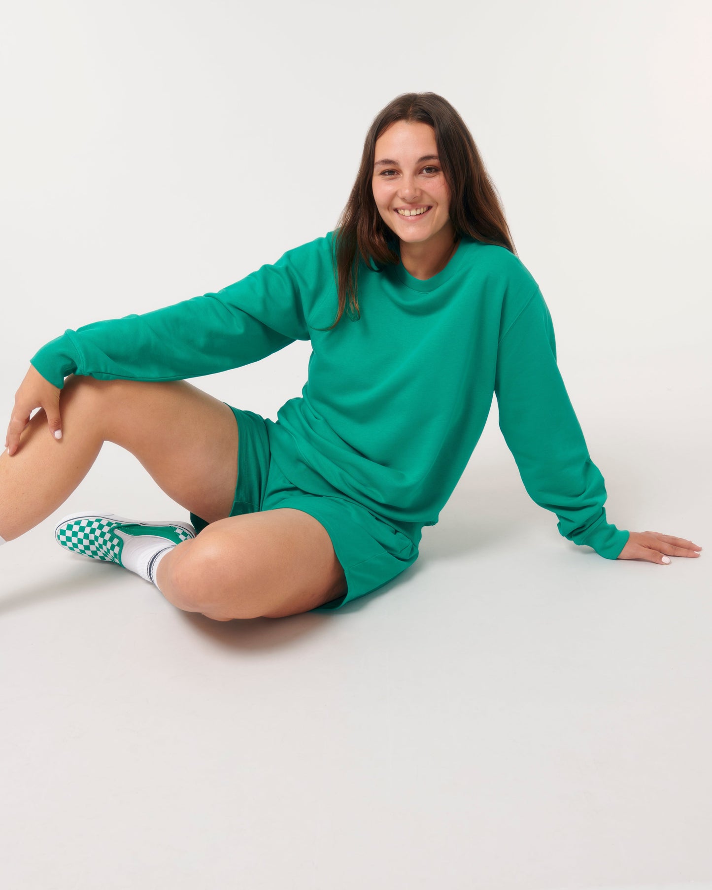 It Fits Dropper - Unisex Regular Fit Sweater - Terry voering - Tea Green