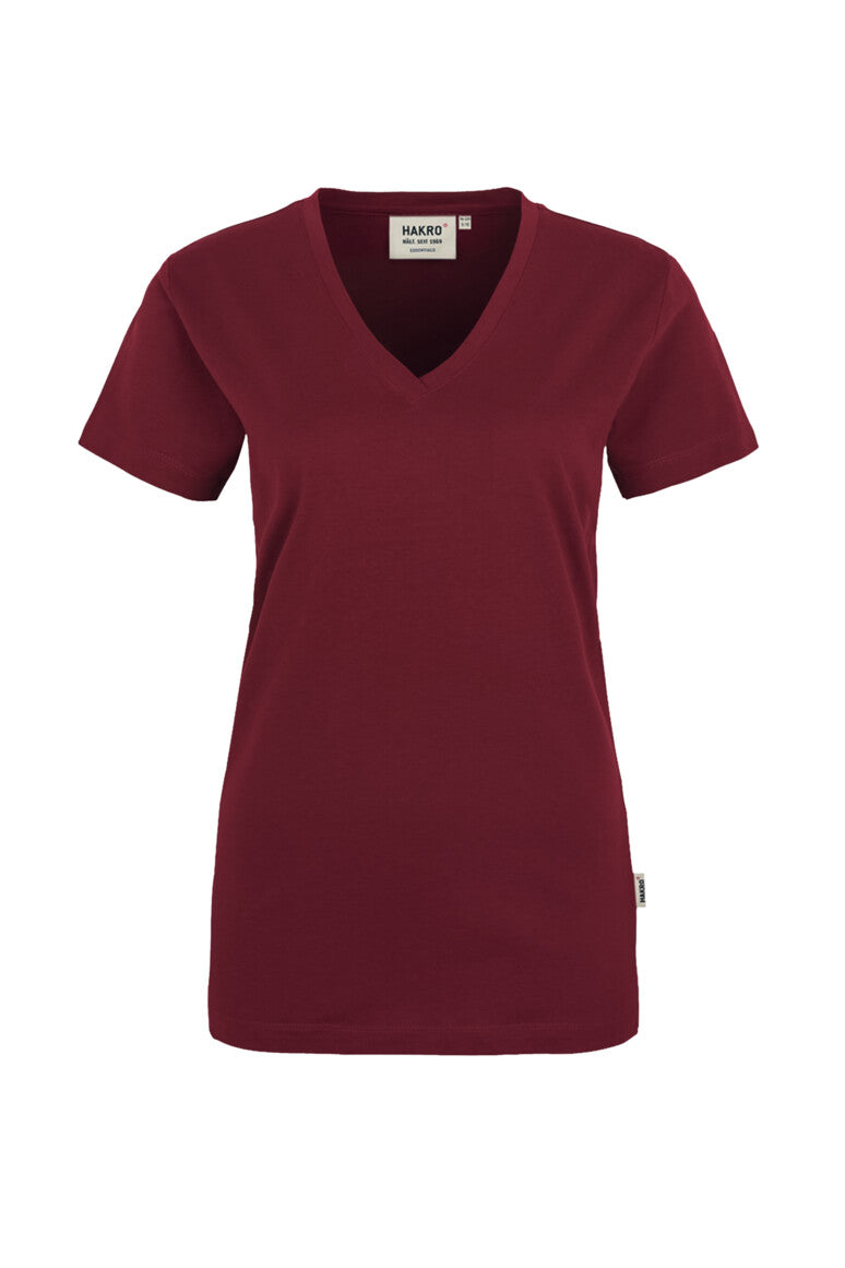 Hakro - Dames Regular Fit V-Shirt - Burgundy