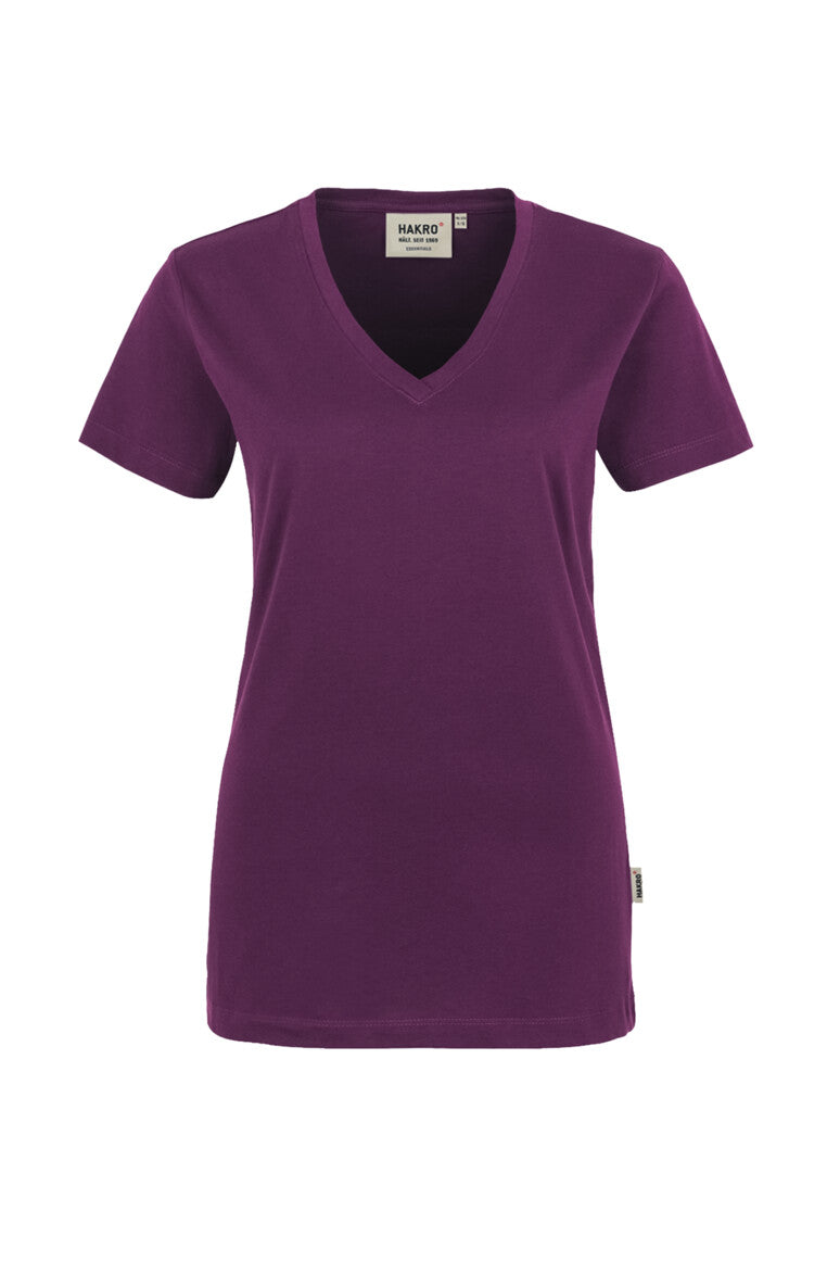 Hakro - Dames Regular Fit V-Shirt - Eggplant