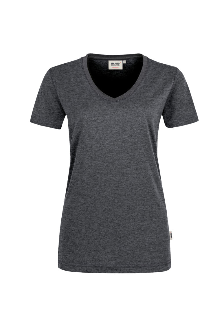 Hakro - Ladies Regular Fit V-Shirt - Mikralinar - Heather Anthracite