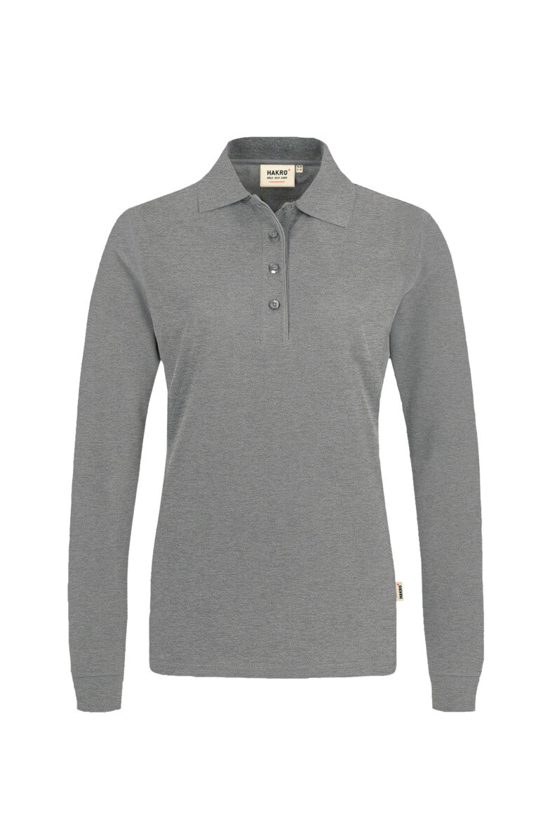 Hakro - Polo à manches longues coupe régulière pour femme - Mikralinar - Gris chiné