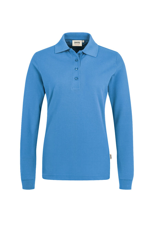 Hakro - Polo à manches longues coupe régulière pour femme - Mikralinar - Bleu Malibu