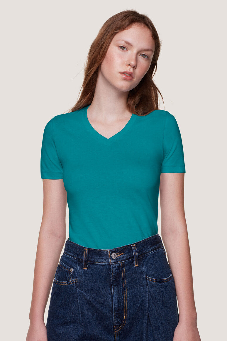 Hakro - Dames Regular Fit V-Shirt - Emerald