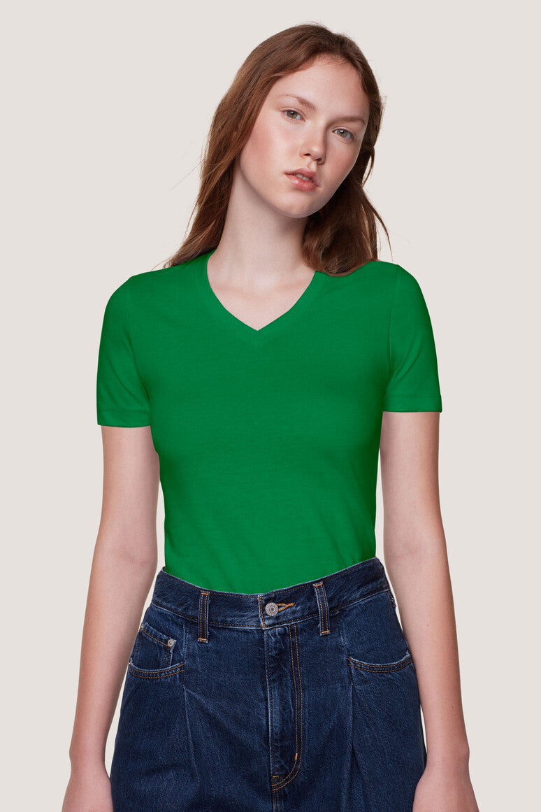 Hakro - Ladies Regular Fit V-Shirt - Kelly Green