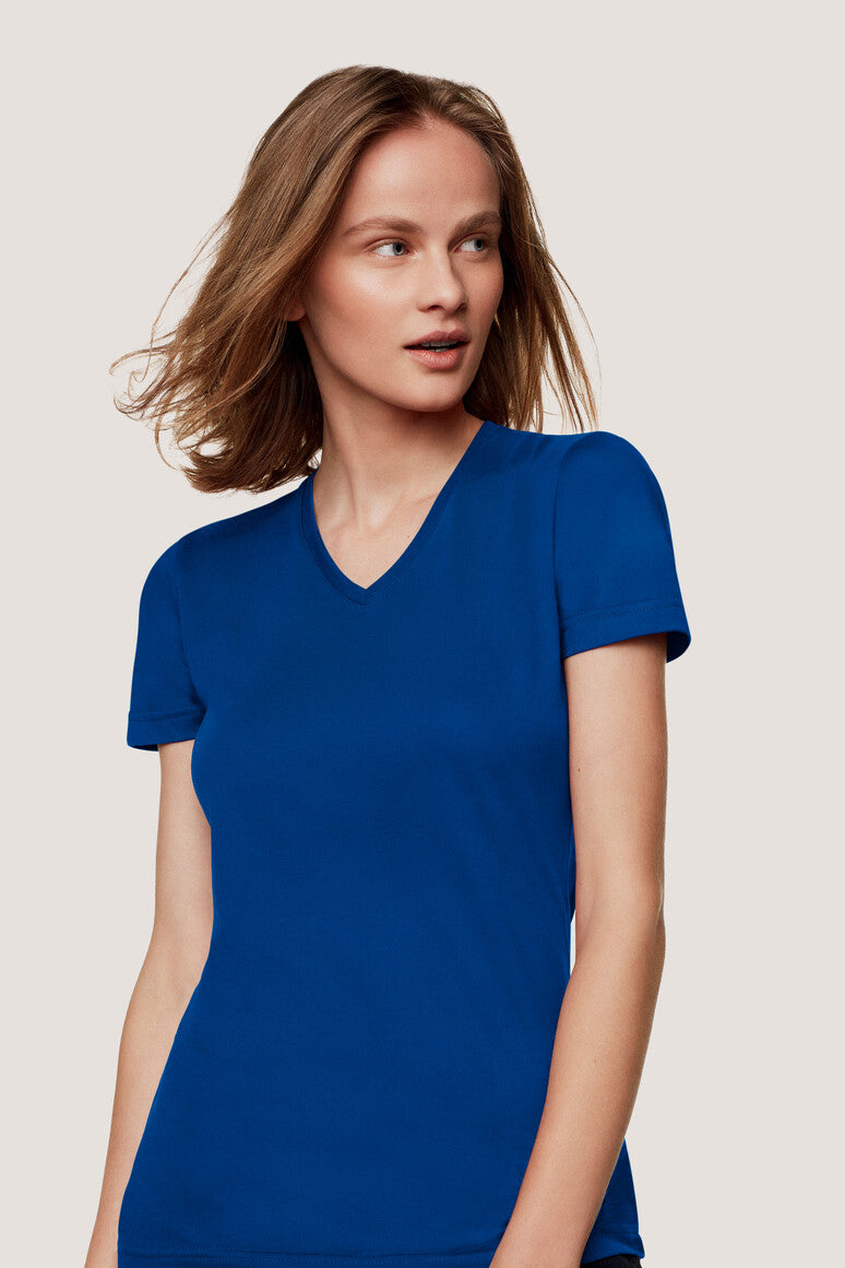 Hakro - Ladies Regular Fit V-Shirt - Mikralinar - Royal Blue