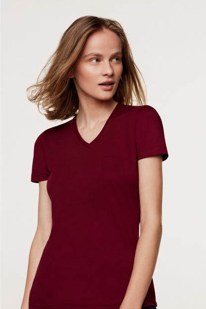 Hakro - T-shirt coupe régulière pour femme - Mikralinar - Bordeaux