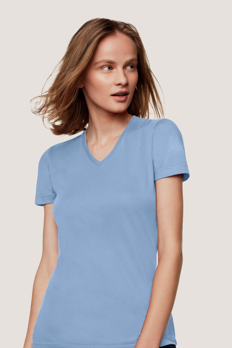 Hakro - T-shirt coupe régulière pour femmes - Mikralinar - Bleu glacier