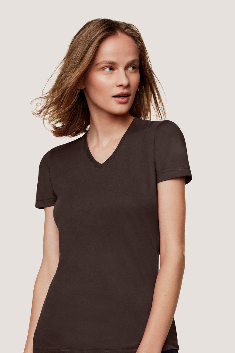 Hakro - T-shirt coupe régulière pour femmes - Mikralinar - Chocolat