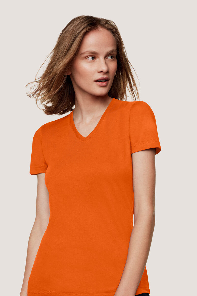 Hakro - Dames Regular Fit V-Shirt - Mikralinar - Orange