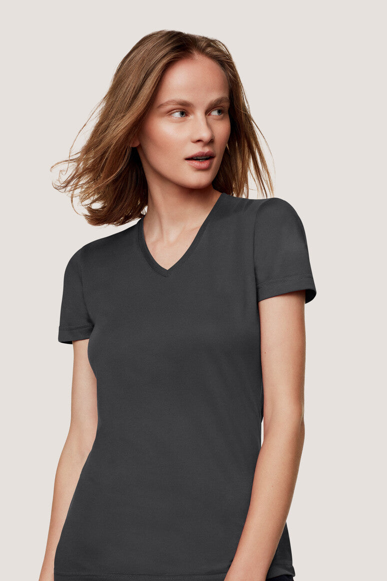 Hakro - Ladies Regular Fit V-Shirt - Mikralinar - Anthracite