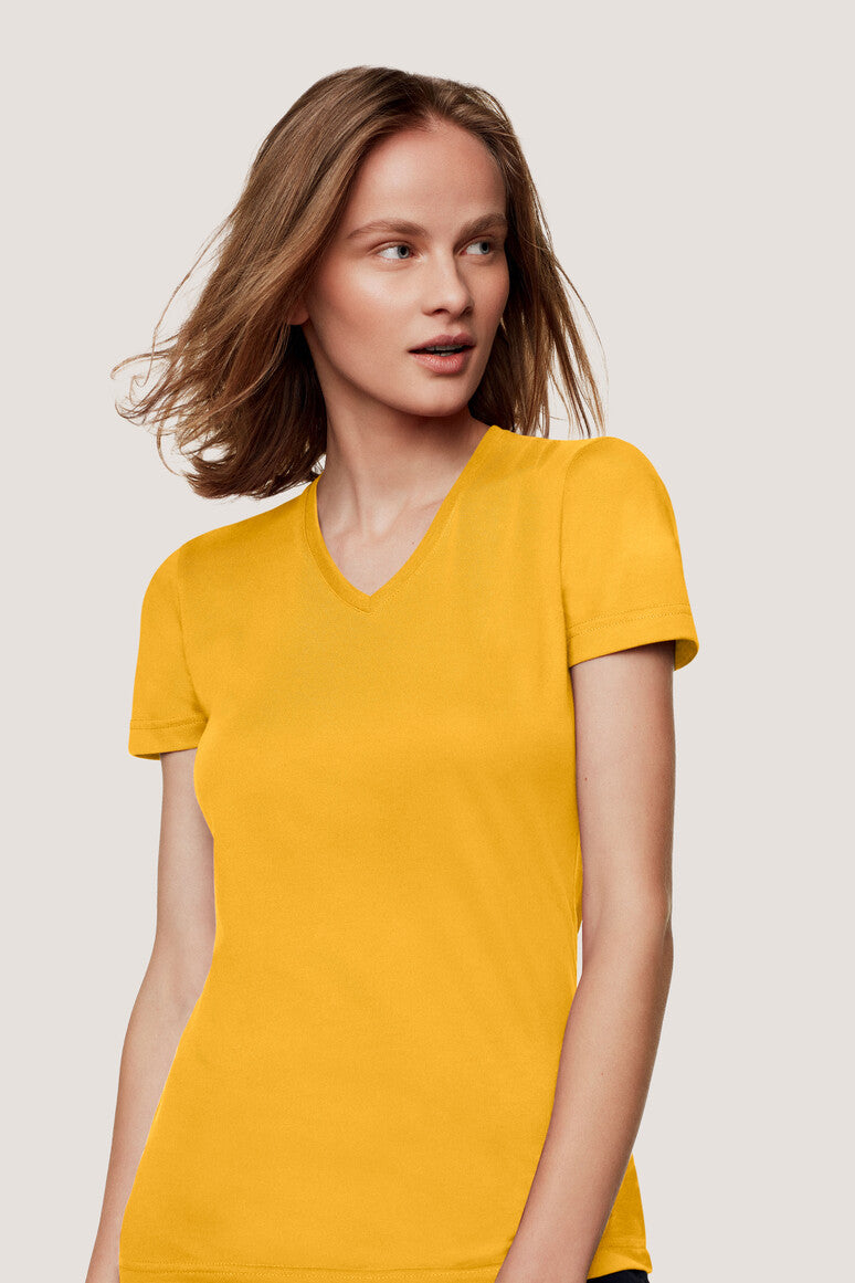 Hakro - Dames Regular Fit V-Shirt - Mikralinar - Sun Yellow