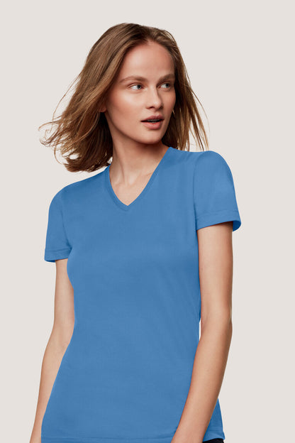 Hakro - T-shirt coupe régulière pour femme - Mikralinar - Bleu Malibu