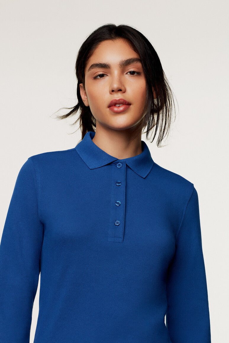 Hakro - Dames Regular Fit Longsleeve Polo - Mikralinar - Royal Blue