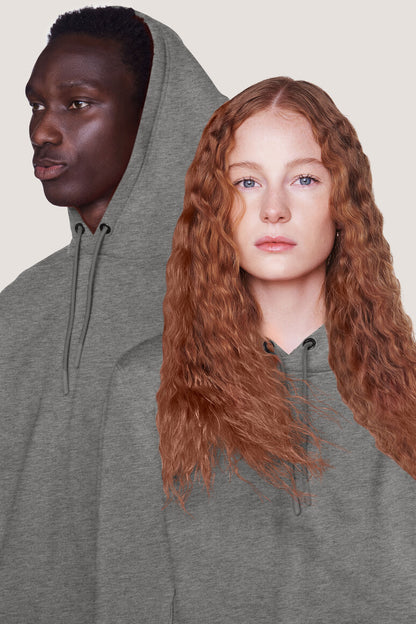 Hakro - Sweat à capuche sans poche unisexe coupe régulière - Coton biologique - Gris chiné