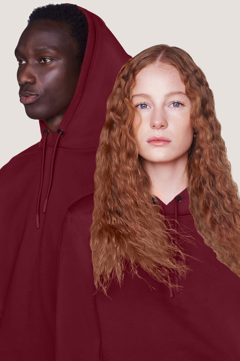 Hakro - Unisex Regular Fit Pocketless Hoodie - Organic Cotton - Burgundy