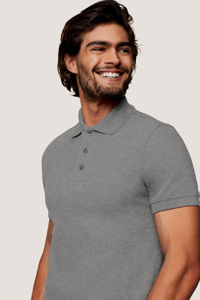 Hakro - Polo coupe régulière pour homme - Classique - Gris chiné