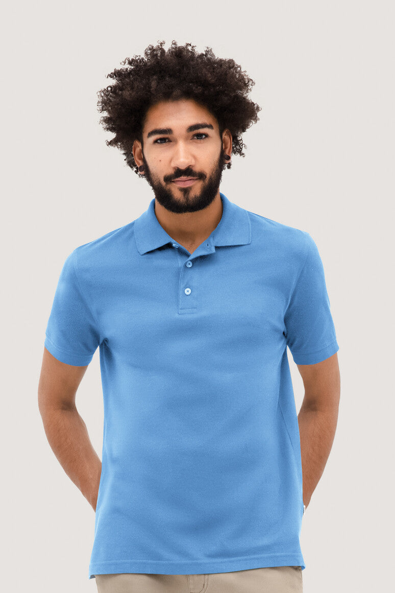 Hakro - Polo coupe régulière pour homme - Classique - Bleu Malibu