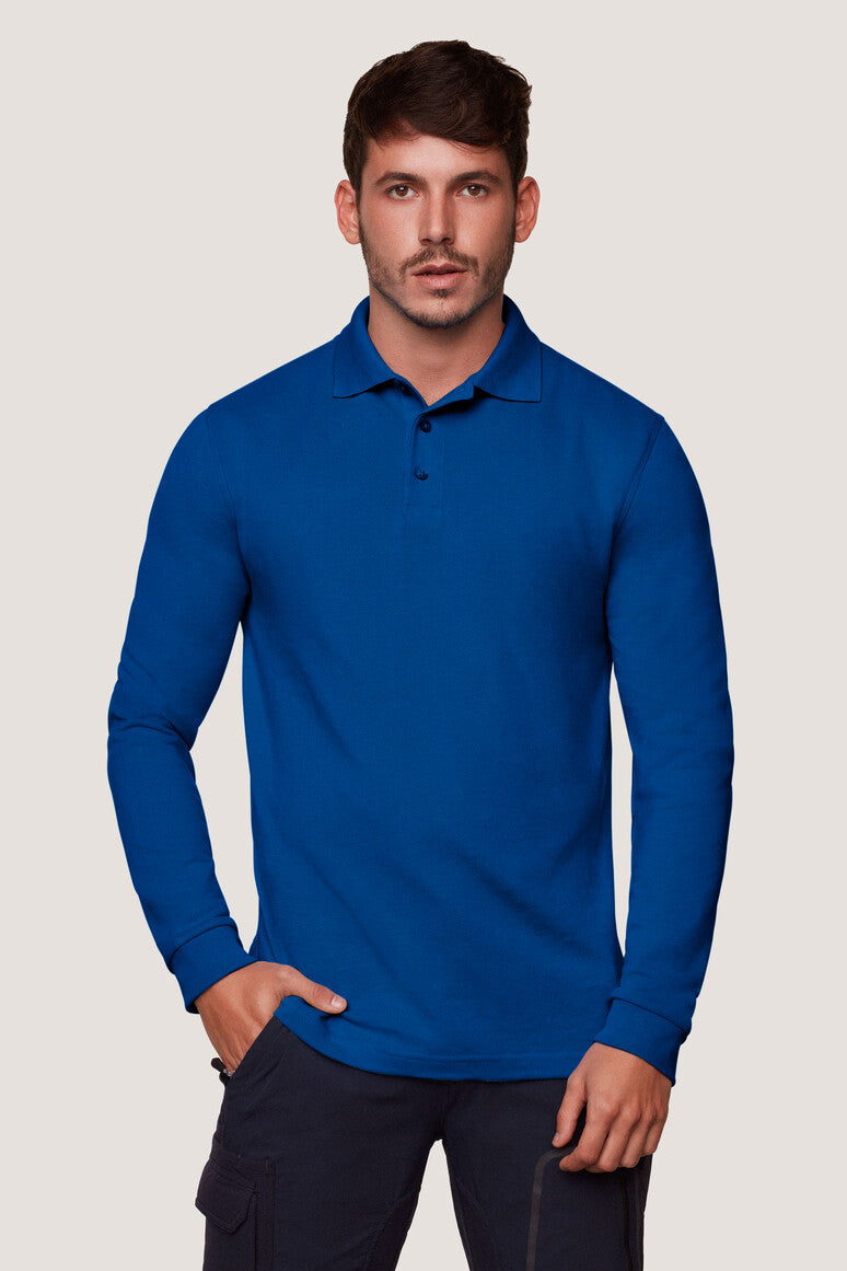 Hakro - Polo à manches longues Comfort Fit pour hommes - Mikralinar - Bleu royal