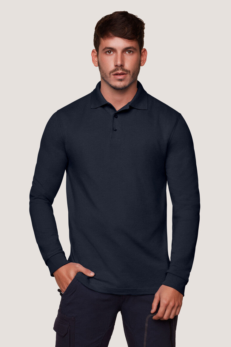 Hakro - Polo à manches longues Comfort Fit pour hommes - Mikralinar - Encre