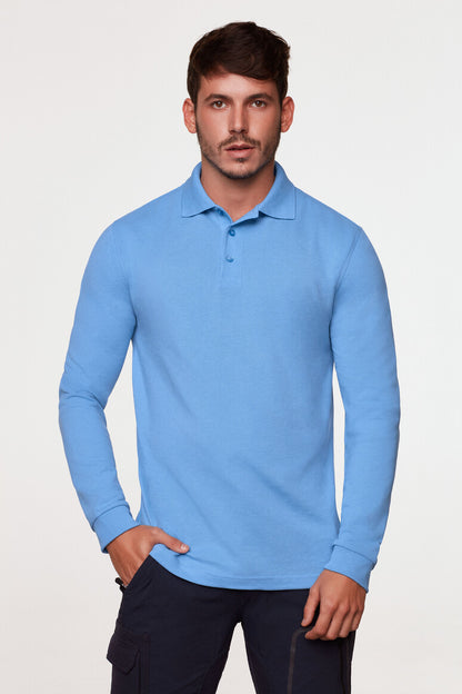 Hakro - Polo à manches longues unisexe coupe confortable - Mikralinar - Bleu Malibu