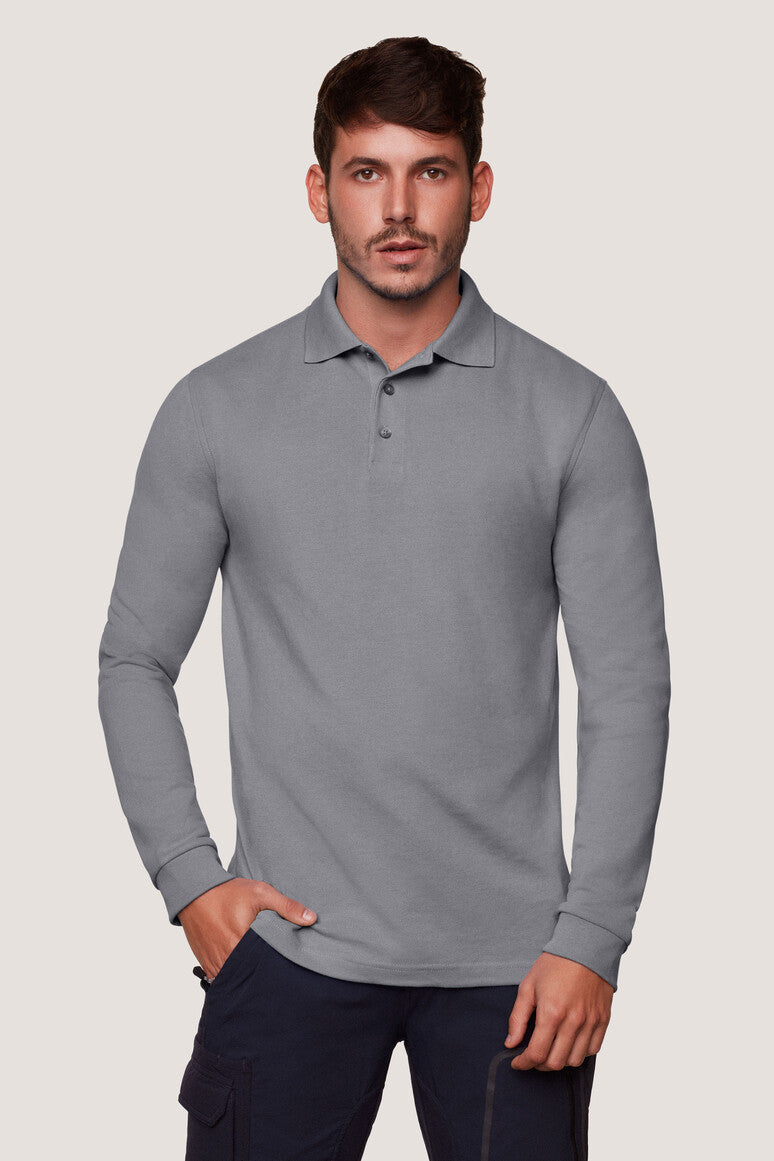 Hakro - Polo à manches longues Comfort Fit pour hommes - Mikralinar - Titane