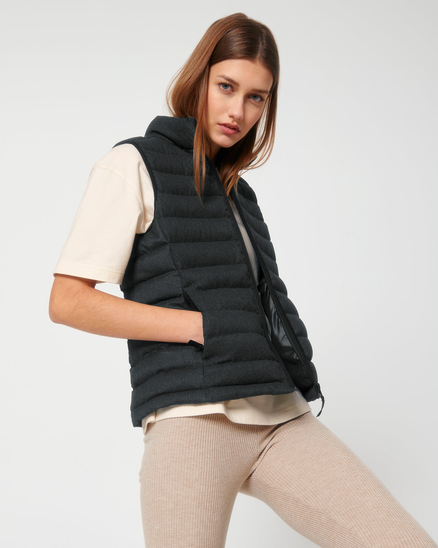 It Fits Wrestler - Bodywarmer ajusté pour femme - Toucher laine